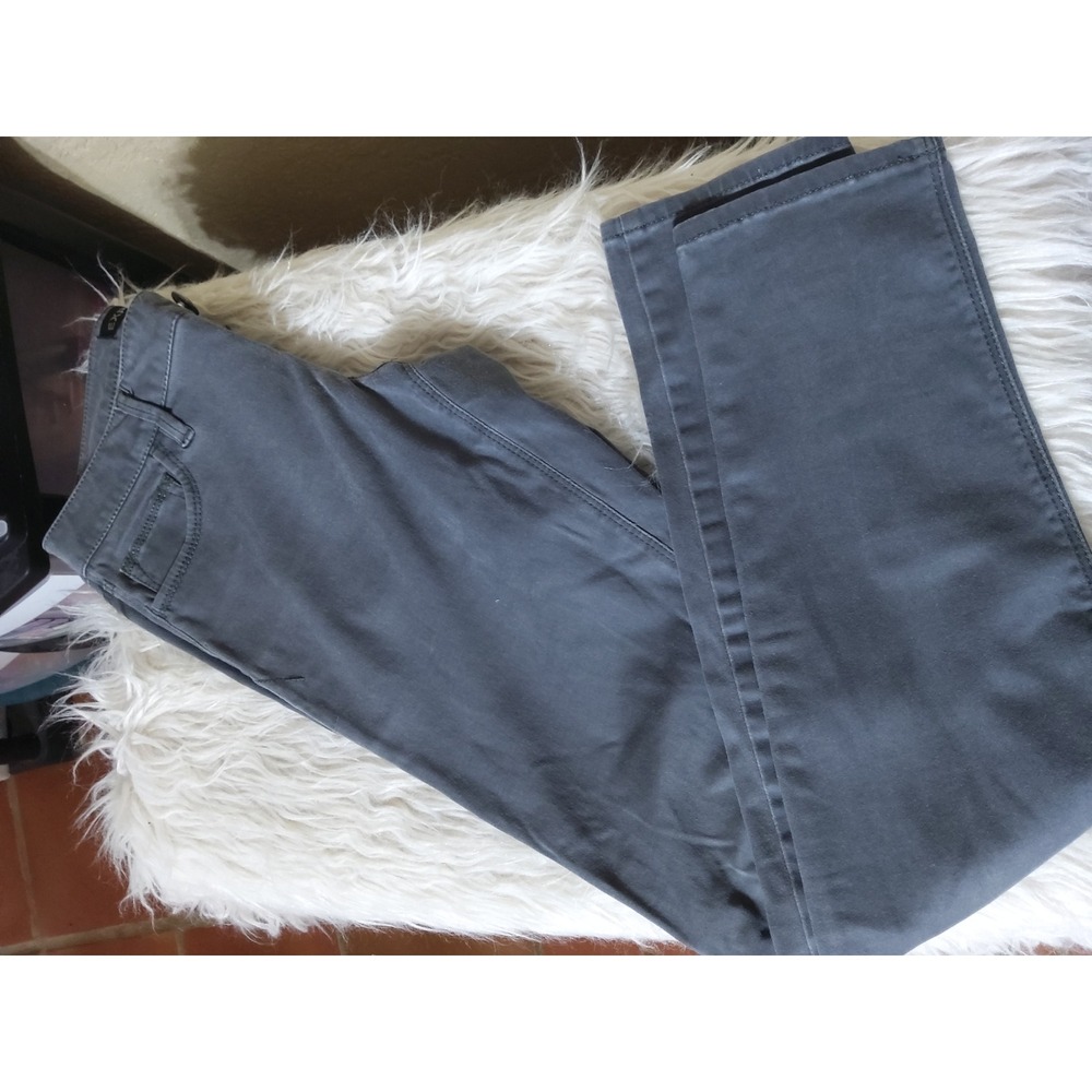 Express Jeans Womens Charcoal Gray Stretch Straight Leg Pants Five Pocket Logo